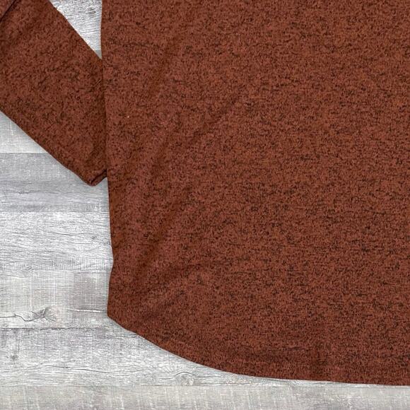 Staccato Knit Hooded Top Womens L Button Accent Rust Brown Lightweight Sweater - Picture 6 of 6